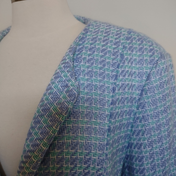 Blazer Size 18 SAG HARBOR Turn Lock Closure  Quarter Sleeve Pastels Plus Size - Picture 11 of 15